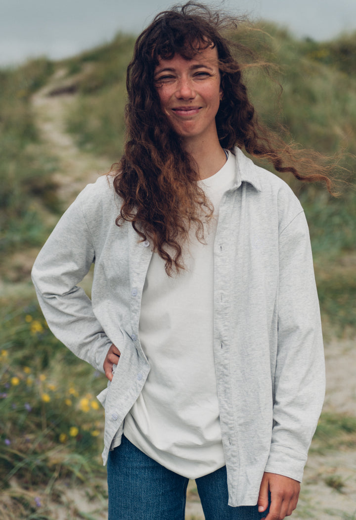 Oatmeal Grey Tee Style Shirt
